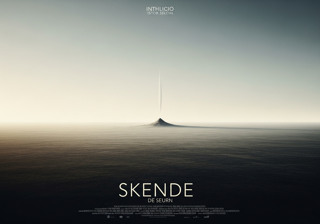 A very minimalistic and artistic movie poster, featuring a single, almost abstract element or a vast empty landscape, suggesting contemplation and quietness. The colors are muted, and the typography is elegant and understated, contrasting sharply with modern blockbuster posters.